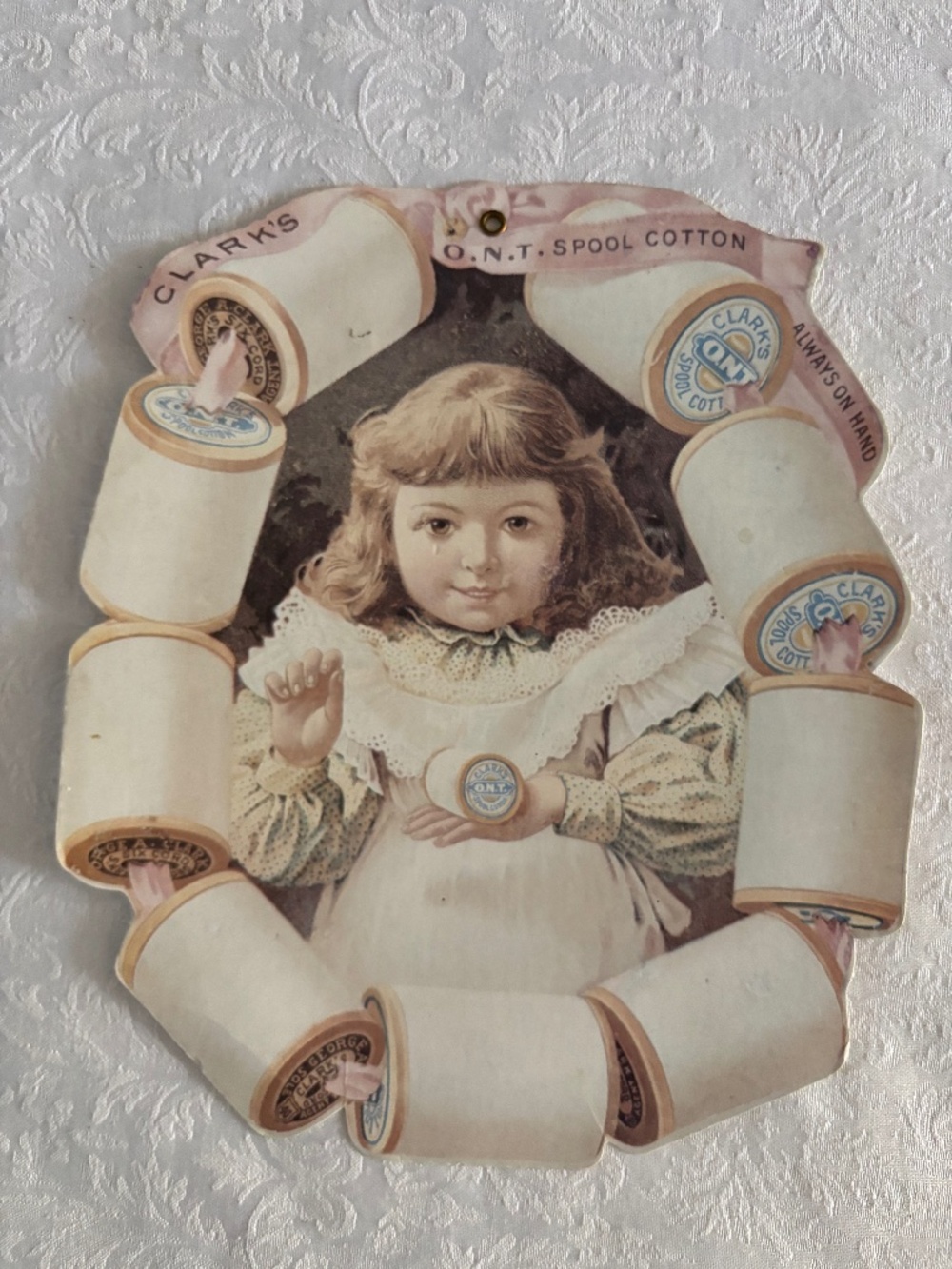 Vintage Clark's Spool Cotton Die Cut Store Display Advertising